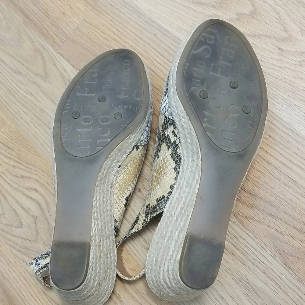 Franco Sarto Camino Espadrilles Snakeskin Heels